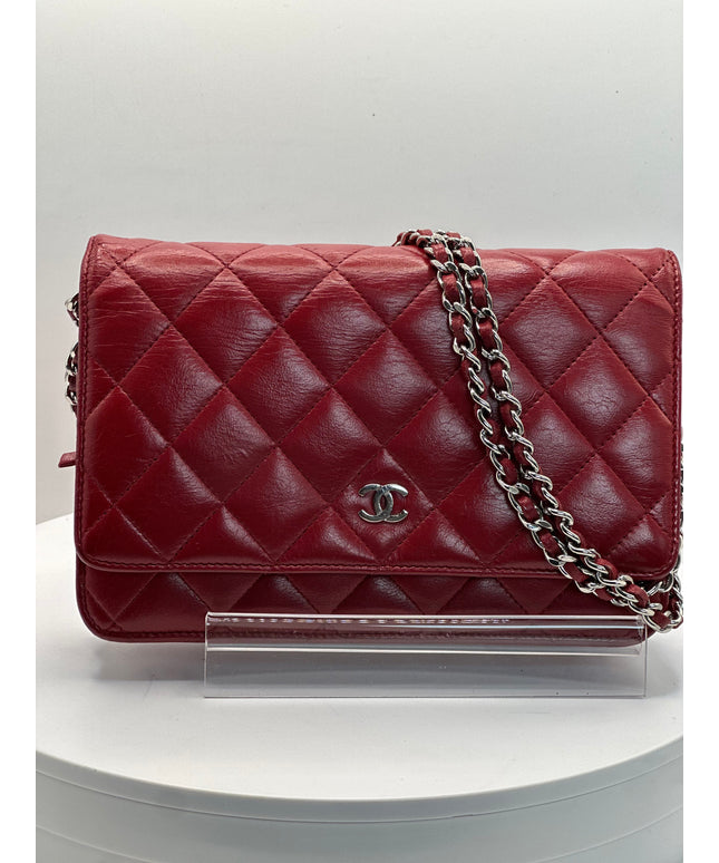 SOLD!! Chanel red calfskin flap crossbody bag