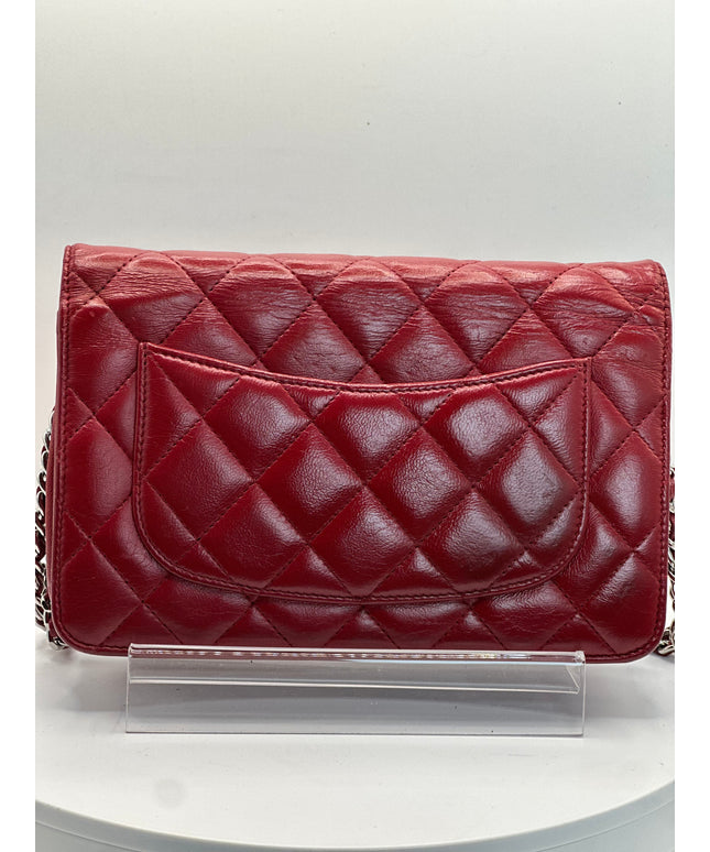 SOLD!! Chanel red calfskin flap crossbody bag