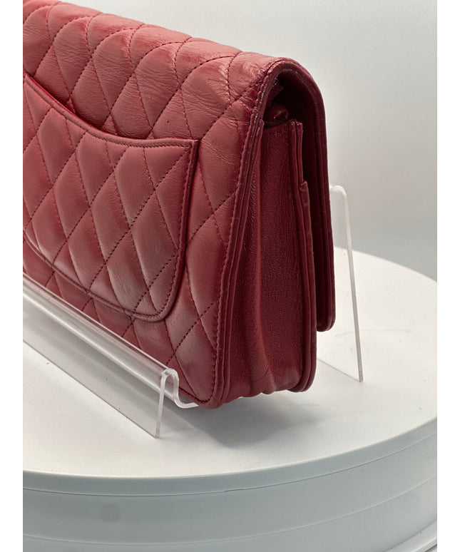SOLD!! Chanel red calfskin flap crossbody bag