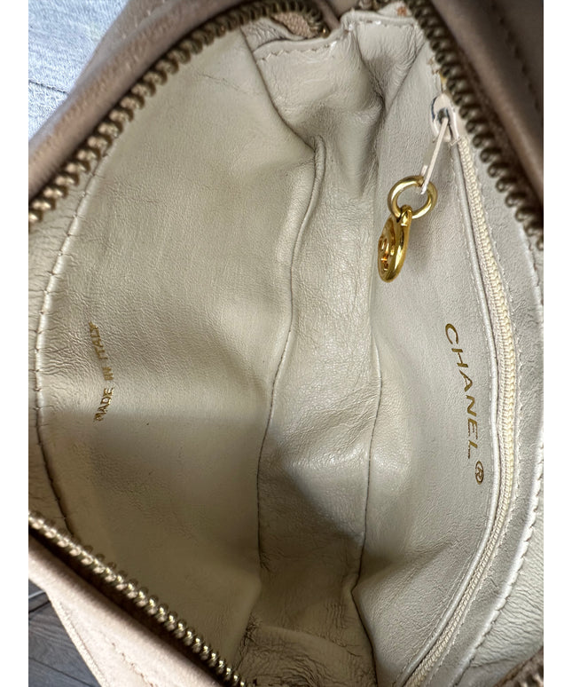 Sold!!  Chanel Beige quilted tassel camera crossbody bag