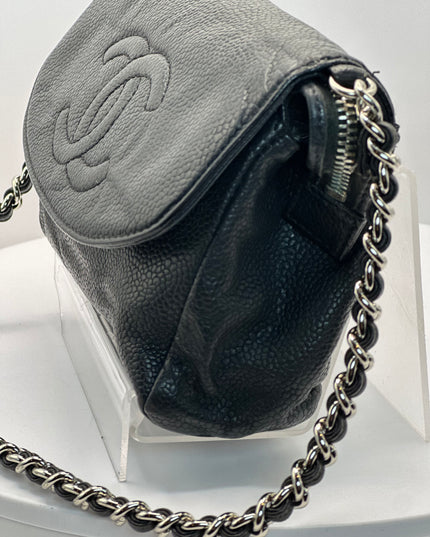 Sold!! Chanel black caviar leather flap crossbody