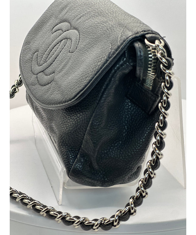 Sold!! Chanel black caviar leather flap crossbody