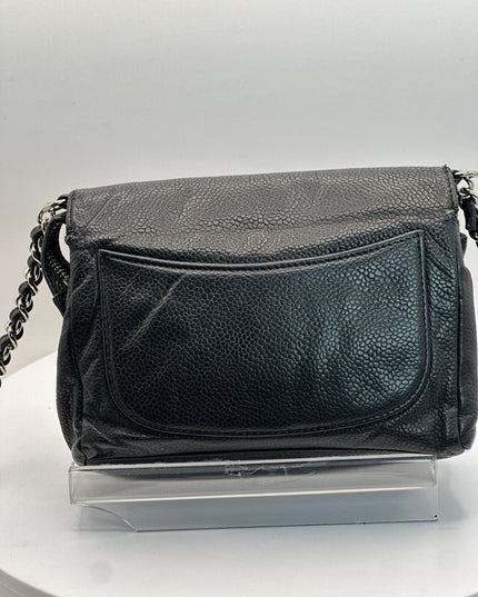 Sold!! Chanel black caviar leather flap crossbody
