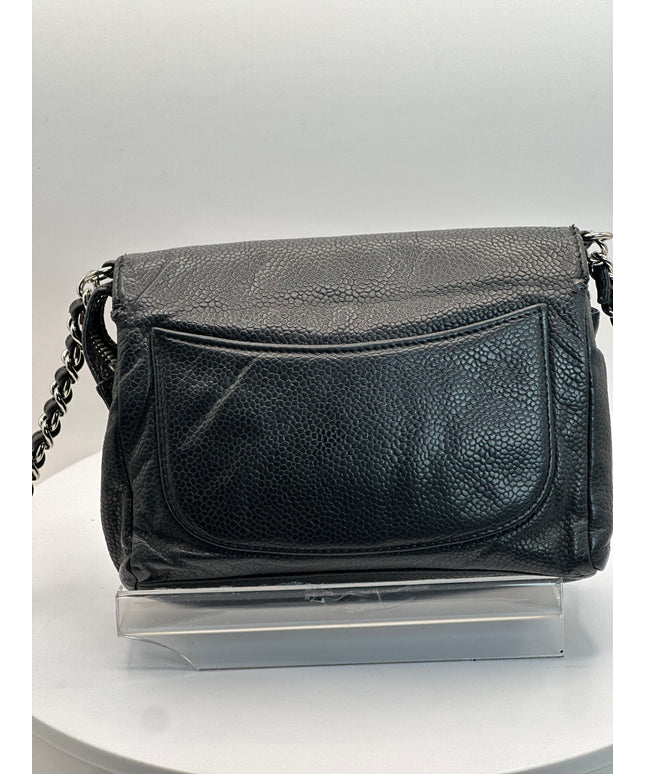 Sold!! Chanel black caviar leather flap crossbody