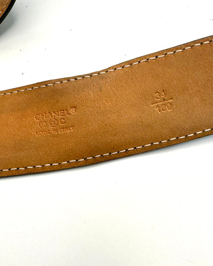 Chanel black leather belt