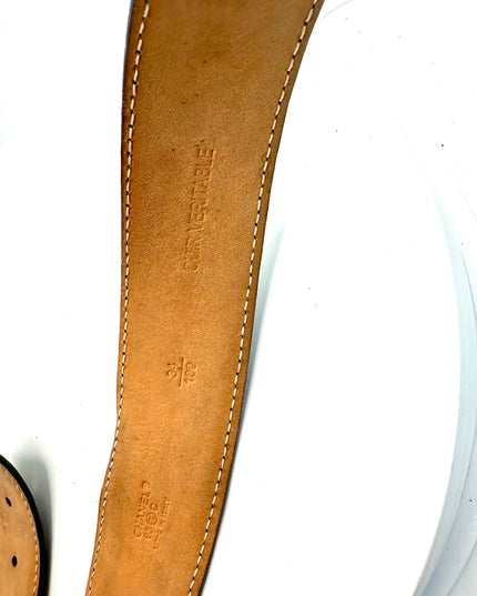 Chanel black leather belt