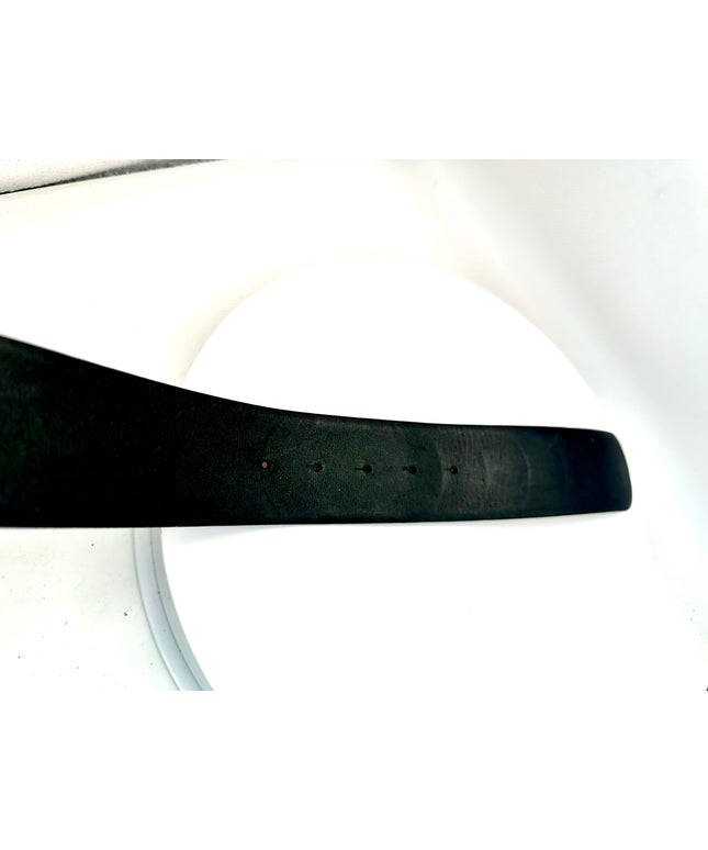 Chanel black clalfskin leather belt