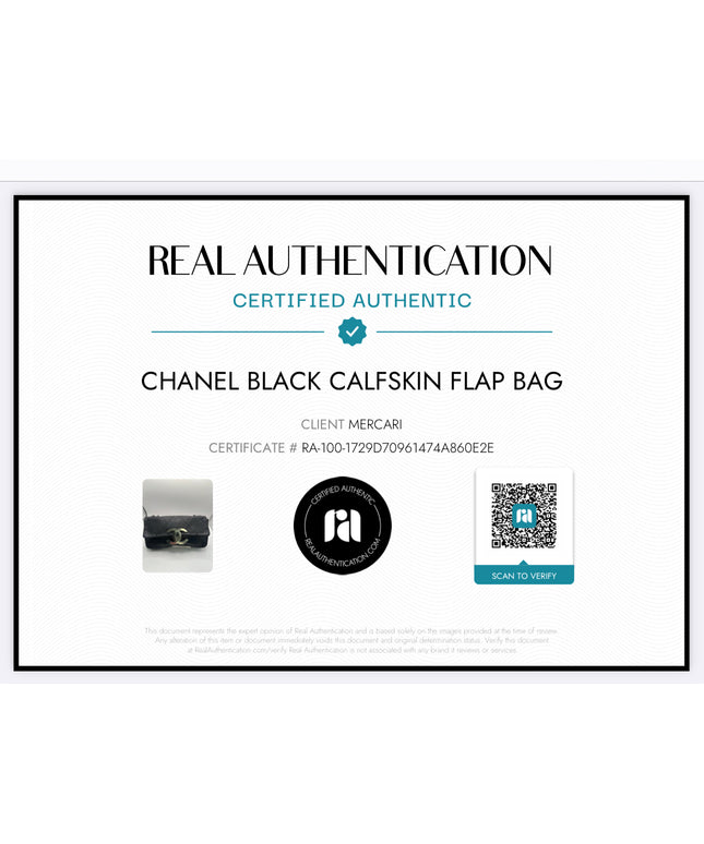 SOLD!! Chanel black calfskin quilted bag with large silver CC closure