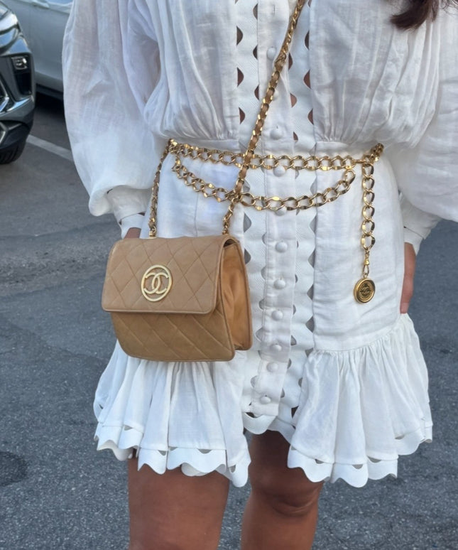 Chanel Matelasse Flap Bag – Tan Lambskin with Chain Strap