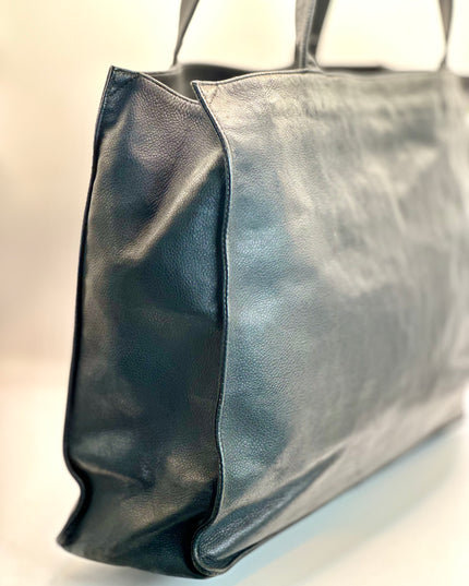 Authentic vintage Chanel black caviar tote bag
