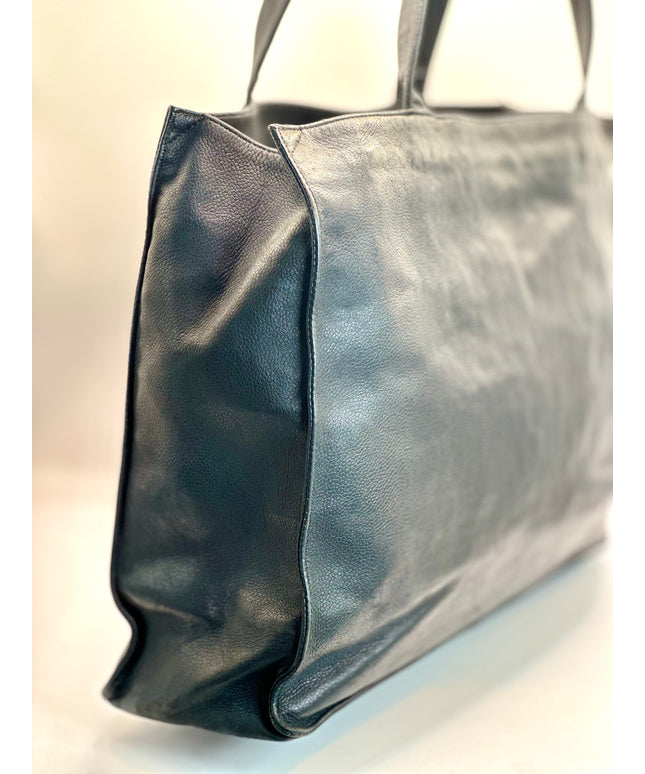 Authentic vintage Chanel black caviar tote bag