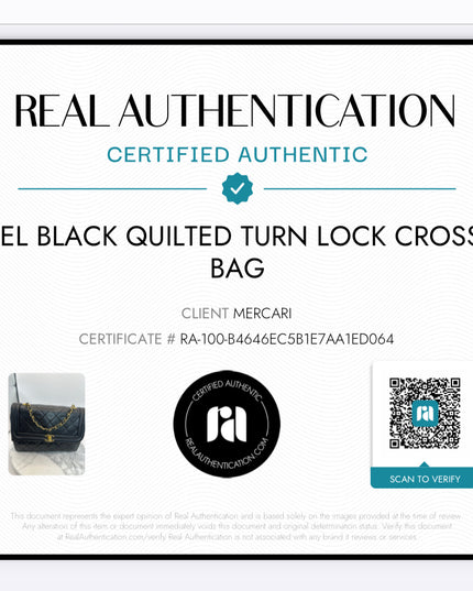 Chanel black calfskin quilted turnlock flap bag&nbsp;
