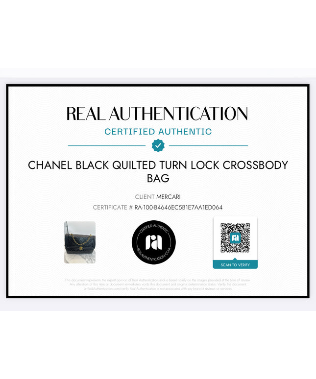 Chanel black calfskin quilted turnlock flap bag&nbsp;