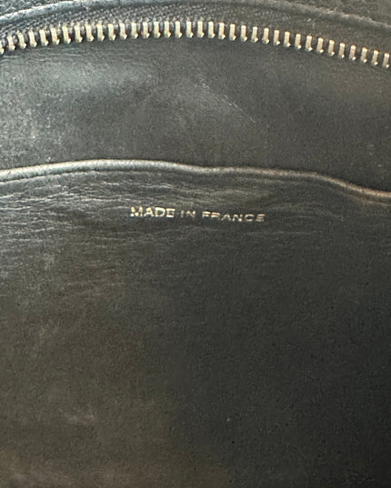 Chanel black caviar leather medallion tote