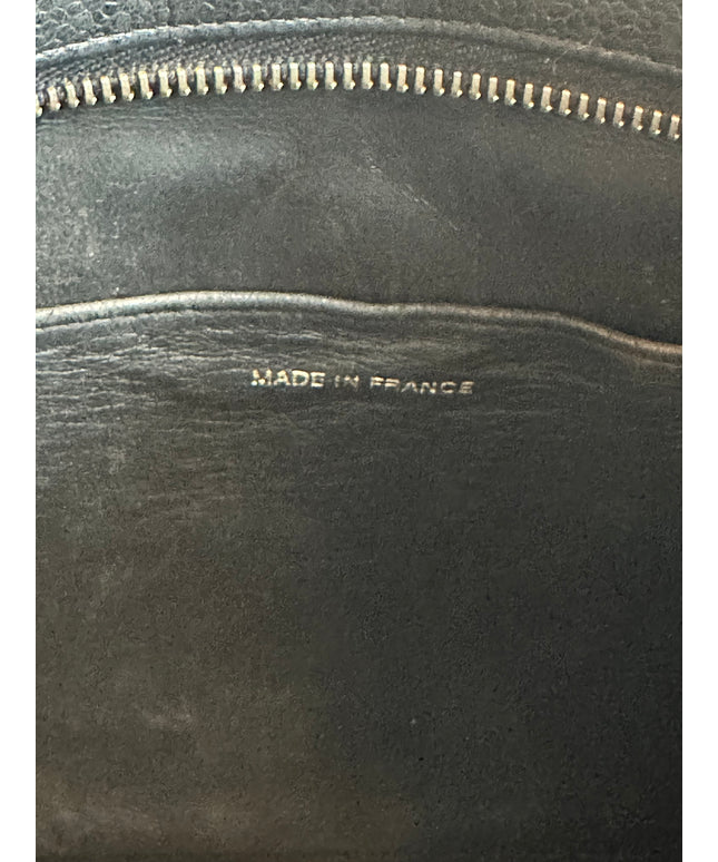 Chanel black caviar leather medallion tote