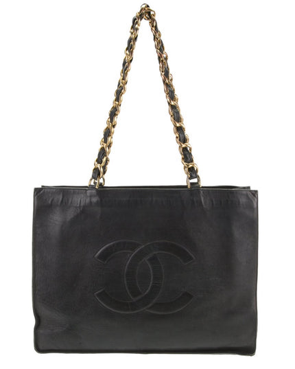 Sold!! Chanel black caviar chain tote