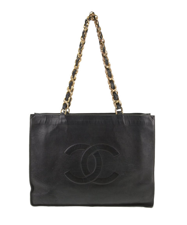 Sold!! Chanel black caviar chain tote