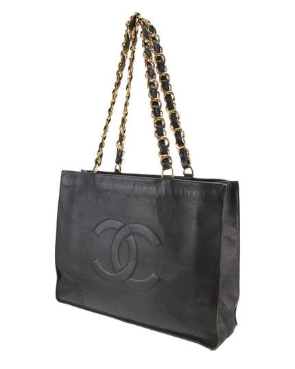 Sold!! Chanel black caviar chain tote