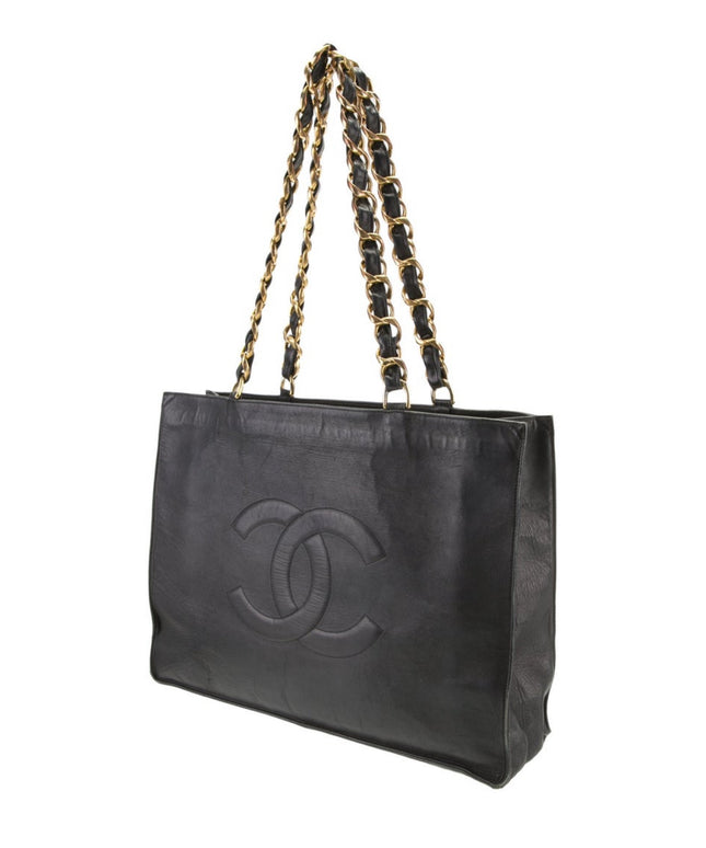 Sold!! Chanel black caviar chain tote