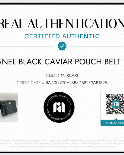 Chanel black caviar leather belt bag