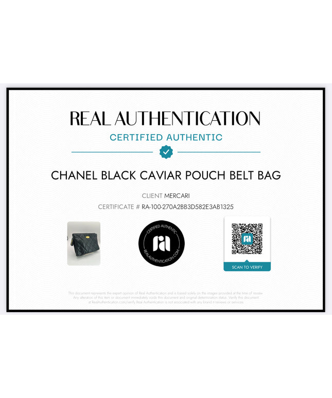 Chanel black caviar leather belt bag