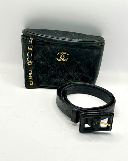 Chanel Caviar black Waist Pouch Belt