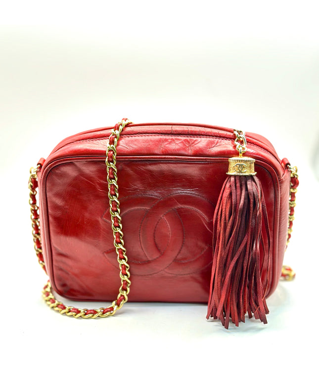 Sold! Chanel red calfskin CC camera bag