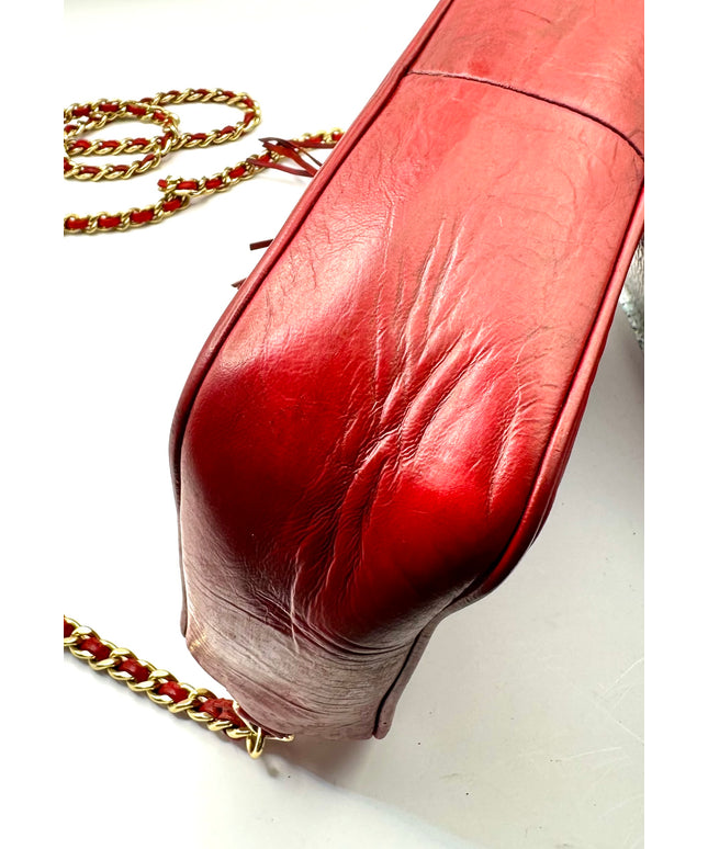 Sold! Chanel red calfskin CC camera bag