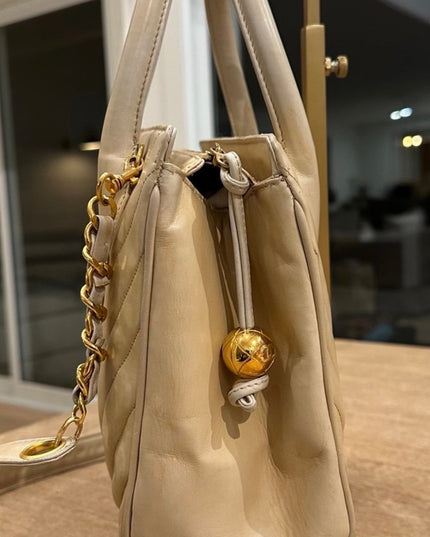 Tan top handle bag