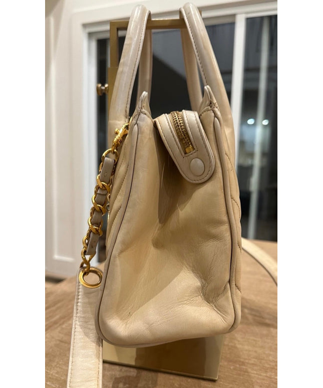 Tan top handle bag