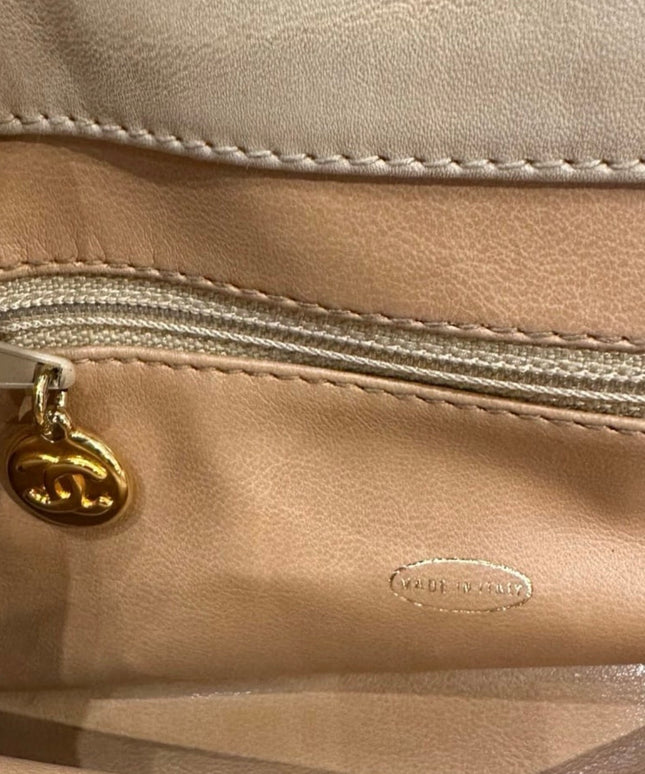 Chanel Top Handle Bowler Bag – Tan Calfskin with Crossbody Strap