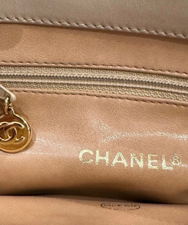 Chanel Top Handle Bowler Bag – Tan Calfskin with Crossbody Strap