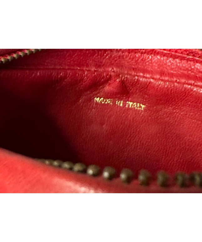 Authentic Chanel red Calfskin camera crossbody bag