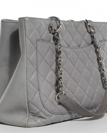 Authentic Chanel gray caviar tote