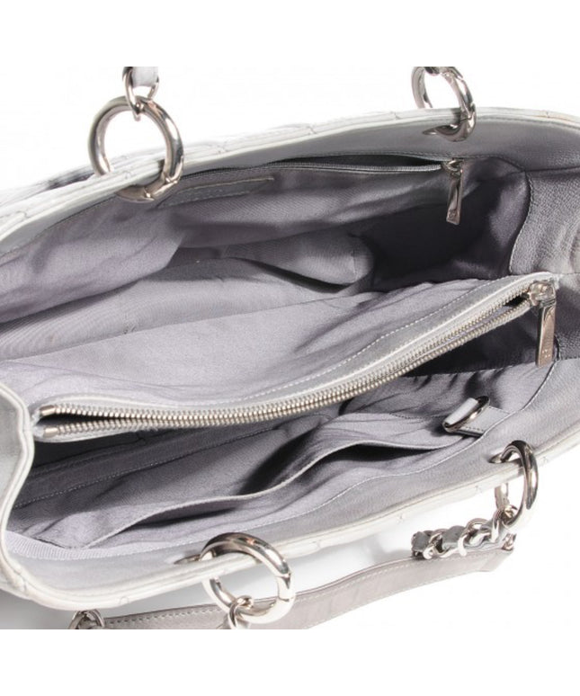Authentic Chanel gray caviar tote