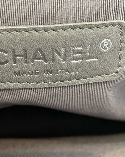 Authentic Chanel gray caviar tote