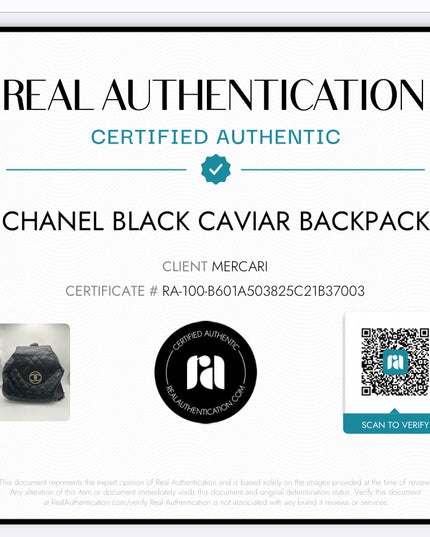 Chanel black caviar backpack