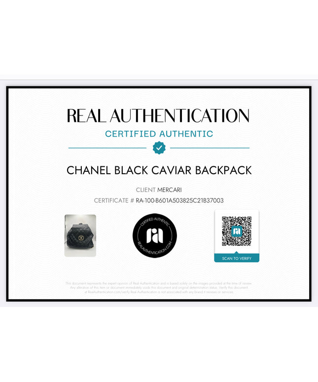 Sold!! Chanel black caviar backpack