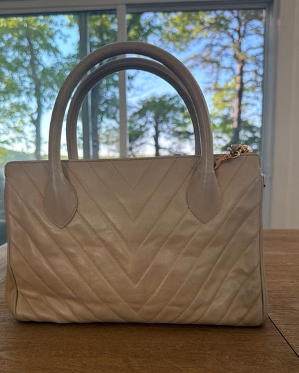 Tan top handle bag