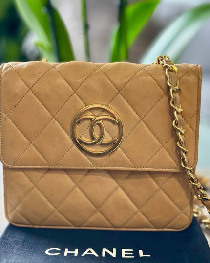 Chanel Matelasse chain crossbody Tan flap  bag chain crossbody bag