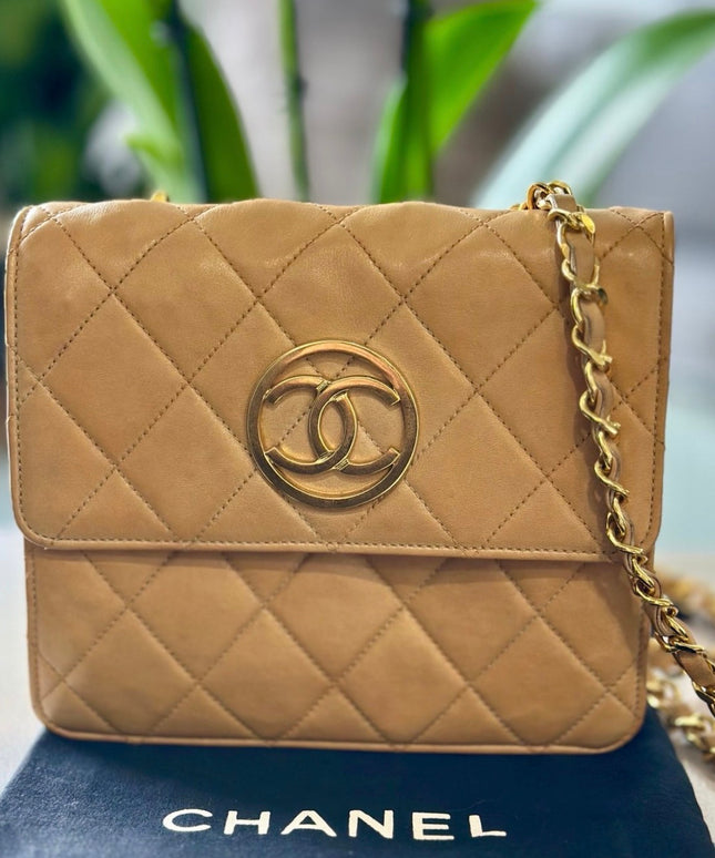 Chanel Matelasse Flap Bag – Tan Lambskin with Chain Strap
