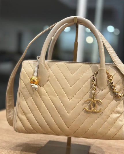 Tan top handle bag