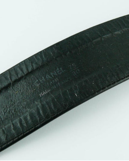 Chanel black leather belt