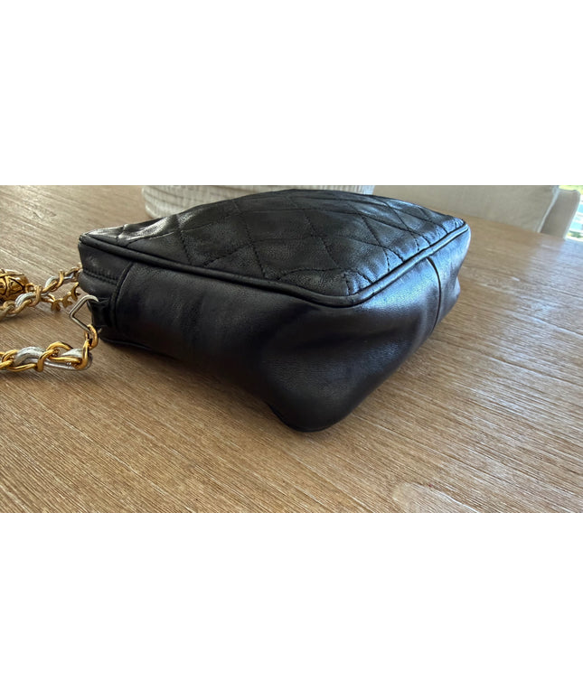 Small silver black tassel camera bag