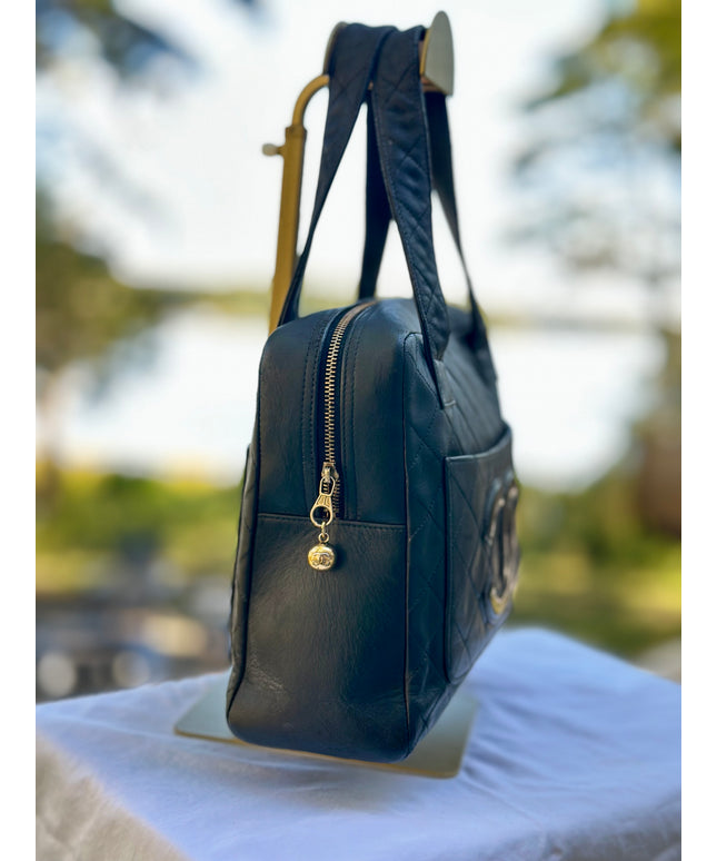 CHANEL Black Cologne quilted handbag