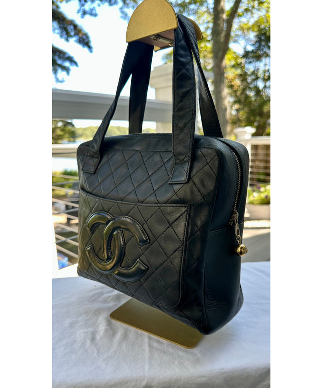 CHANEL Black Cologne quilted handbag