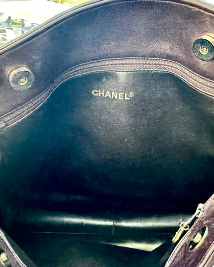 SOLD!!  Authenticated Chanel leather & suede chain tote