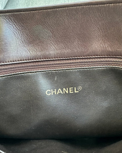 SOLD!!  Authenticated Chanel leather & suede chain tote