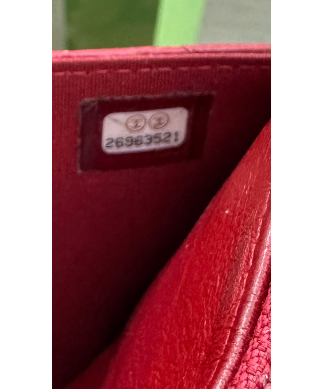 Chanel red leather flap Chanel wallet on chain&nbsp;