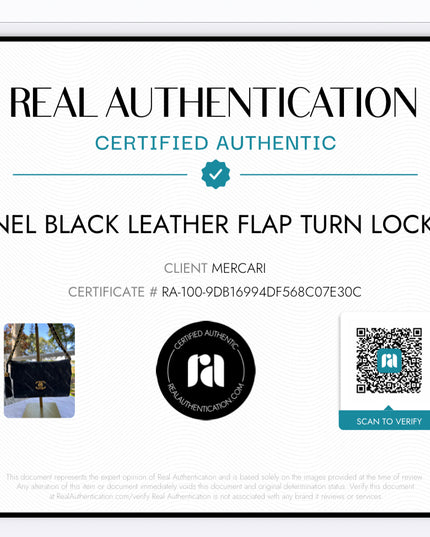 Sold!! Chanel black leather flap turn lock bag